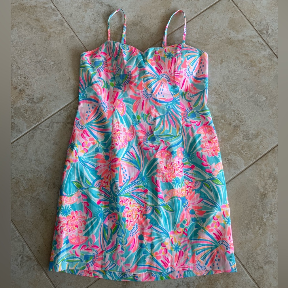 Lilly Pulitzer Pink Turquoise Floral Sundress